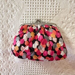 Vera Bradley Coin Purse Wallet Pink Pixie Confetti Kisslock Pouch Preppy Retired